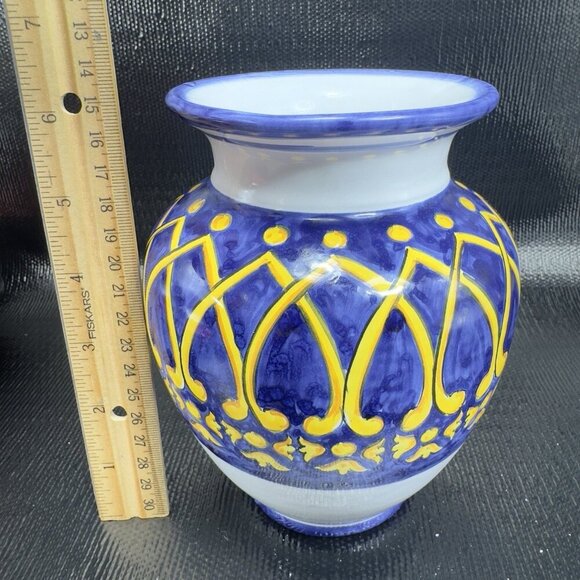 Vintage Hand Made Pottery Vase Vessel Artist Signed Sara Vietri Hand Glazed VTG - Picture 4 of 14
